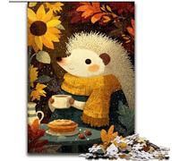 Puzzle Hérisson avec écharpe 1000 pièces pour Adultes et Adolescents, Relax Games est Un pour Toute la Famille (50x75cm)