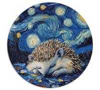 Puzzle hérisson Ciel Nocturne pour Adultes, 1 000 pièces, Rond, Niveau débutant, idéal pour Les Anniversaires et Les fêtes (67,5x67,5cm)