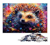 Puzzle hérisson coloré 1000 pièces pour Adultes Puzzle en Papier Amusant 1000 pièces (38 x 26 cm)