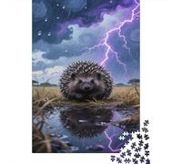 Puzzle Hérisson européen Qui Compte 1000 Pièces pour Adultes,Fantasy Tempête Un Jeu De Dexérité Très Difficile Puzzle en Bois Jeu ÉduChatif avec des Défis Jeu ÉduChatif 1000pcs (75x50cm)