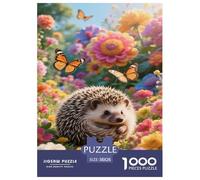 Puzzle Hérisson pygmée africain Qui 1000 Pièces Pour Adultes,Champ de fleurs printanières Un Jeu De Dexérité Très Difficile Puzzle Jeu Éducatif Aux Défis L'art De La Décoration Moderne 38x26cm/1000pcs