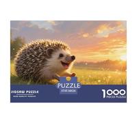 Puzzle Hérisson Qui Compte 1000 Pièces pour Adultes,Prairie au Coucher du Soleil Un Jeu De Dexérité Très Difficile Puzzle Éducatif l'art De La Décoration Moderne 38x26cm/1000pcs