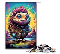 Puzzle hérisson Robot 1000 pièces par SplattersLots de Puzzles colorés épais Cadeaux Puzzle pour Adultes Liste de souhaits de Noël avec Père Noël pour Adolescents de 14 Ans et Plus 75x50cm