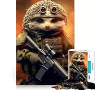 Puzzle Hérisson Soldat 1000 Pièces pour Adolescents Renforce la Mémoire Calme et Détente Bords Lisse (38x26cm)