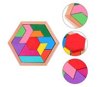 Puzzle Hexagonal En Bois, 1 Ensemble, Blocs De Formes Géométriques, Casse-Tête