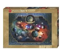 Puzzle 1500 pièces - Heye - Map Art Space World - Science et espace - Adulte - Coloris Unique