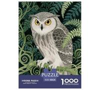 Puzzle Hibou 1000 Pièces en Carton pour Adultes Jeu D’activité Intérieure Puzzle Hibou Plantes Cadeau Adulte Décoration Intérieure 38x26cm/1000pcs