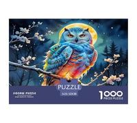 Puzzle Hibou à dégradé de Couleur néon Qui Compte 1000 Pièces pour Adultes,Nature Fantastique Un Jeu De Dexérité Très Difficile Puzzle Jeu Éducatif l'art De La Décoration Moderne 52x38cm/1000pcs