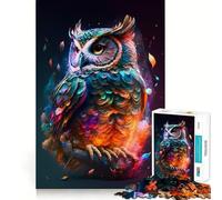 Puzzle Hibou Adulte 1000 Pièces Jeu de Mémoire Amusant Assemblage Stable Pièces Ne Déplace Pas de Déplacement Format Compact Idéal pour des Jeux en Famille (50x75cm)