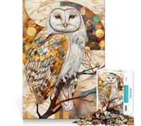 Puzzle Hibou Animal Doré 1000 Pièces Adultes Jeu de Réflexion Loisirs Qualité Joli Cadeau (50x75cm)