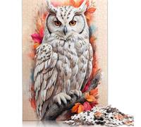 Puzzle Hibou Aquarelle pour Adultes 1000 Pièces - Grand Puzzle à Refaire Soi-même - Jeu Éducatif et Amusant pour Toute la Famille - Décoration Unique - 38 x 26 cm / 1000 Pièces