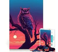 Puzzle Hibou Aquarelle sur Une Branche pour Adultes,1000 pièces,Jeu de mémoire,Assemblage sécurisé et Solide,Jeu de Construction de Liens significatifs (38x52cm)