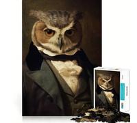 Puzzle Hibou Aristocrate Difficile pour Adultes 1000 Pièces Stimule la Mémoire Jeu Apaisant Découpe Premium Cadeau Parfait (38x52cm)