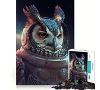 Puzzle Hibou Astronaute 1000 Pièces pour Adultes Jeu Cognitif et de Partage Motif à Assembler Cadeau de Noël (38x26cm)