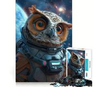 Puzzle Hibou Astronaute Aventurier 1000 Pièces pour Adolescents Souvenirs, Moments de Sérénité, Découpe Lisse, Cadeau Élégant (38x52cm)