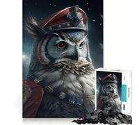 Puzzle Hibou Astronaute pour Adultes 1000 Pièces Jeu de Logique Solide Soulagement de la Tension Bords Transparents Cadeau de Qualité (50x75cm)