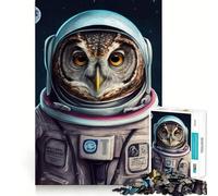 Puzzle Hibou Astronaute pour Adultes 1000 Pièces Stimule la Mémoire Loisirs Amusants Bords Précis Joli Cadeau (38x52cm)
