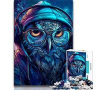 Puzzle Hibou avec Casque 1000 pièces pour Adolescents, Jeu éducatif et Stimulant, idéal comme Cadeau pour Toute la Famille (75x50cm)