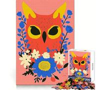 Puzzle Hibou avec Couronne de Fleurs pour Adolescents, 1000 pièces, Jeu Intelligent, à Assembler en Famille, Motif à Tirer, Cadeau du Père Noël (38x52cm)