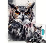 Puzzle Hibou Beauté Encre Noire pour Adolescents, 1000 Pièces, Renforce la Mémoire, Moments de Paix, Qualité supérieure, Cadeau Classique (38x52cm)