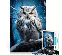 Puzzle Hibou Blanc et Neige 1000 Pièces pour Adultes Jeu de Souvenirs Amusant Assemblage Solide et Sécurisé Activité Scolaire Familiale (38x52cm)