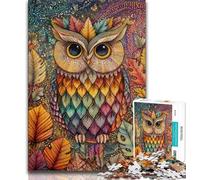 Puzzle Hibou coloré 1000 pièces pour Adultes et Adolescents, Aide Le Cerveau à exercer des Jouets addictifs pour cultiver la Patience, Convient aux Couples 38x26cm
