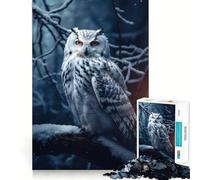 Puzzle Hibou des neiges 1000 pièces pour Adolescents, Jeu de logique, Divertissement Relaxant, découpe précise, Cadeau Artistique (38x52cm)