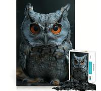 Puzzle Hibou Difficile pour Adultes 1000 Pièces Jeu de Logique Solide Jeu Simple et Amusant Découpe de Précision Cadeau de Noël (38x52cm)