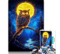 Puzzle Hibou Doré 1000 pièces pour Adultes et Adolescents, Anti-Stress, défi Difficile à Offrir en Cadeau à Toute la Famille (38x26cm)