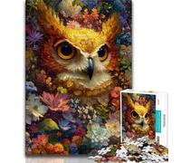 Puzzle Hibou Doré 1000 pièces pour Adultes, Jeu éducatif, défi, décoration d'intérieur Unique et Cadeaux (75x50cm)