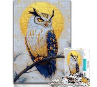 Puzzle Hibou Doré pour Adultes 1000 Pièces, Jouet Éducatif et Apprentissage, Idéal comme Cadeau pour Toute la Famille (75x50cm)