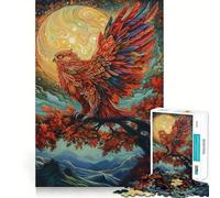 Puzzle Hibou et Coucher de Soleil pour Adultes, 1000 pièces, stimule la mémoire, Passe-Temps à la Maison, Bords Nets, Cadeau élégant (38x52cm)