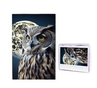 Puzzle hibou et lune pour adultes de 1000 pièces, puzzle en bois à partir de photos, puzzles stimulants parfaits pour les soirées de jeux, décoration de la maison, cadeau pour les vacances et les