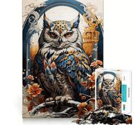 Puzzle Hibou Gardien Céleste 1000 Pièces Jeu de logique Solide Amusant et Simple Découpe de précision Cadeau de Noël (38x26cm)