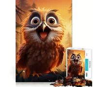 Puzzle Hibou Gardien de la Nuit pour Adolescents 1000 Pièces Jeu de Logique Mentale Soulagement de l'Anxiété Découpe Ferme Cadeau d'anniversaire (38x52cm)
