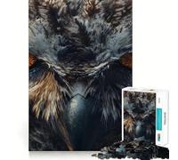 Puzzle Hibou Gros Plan pour Adultes 1000 Pièces Rappel Amélioration Temps Paisible Découpe Fine Liste de souhaits du Père Noël (50x75cm)