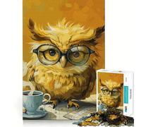 Puzzle Hibou Jaune 1000 Pièces pour Adolescents Jeu de Train Cognitif Ajustement Parfait et Compact Idéal pour des Jeux en Famille (38x52cm)