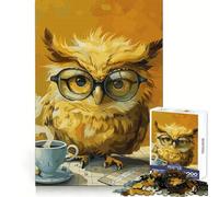 Puzzle Hibou Jaune pour Adultes 1000 Pièces Sharp Remember Calm Recreation Uniform Cut Cadeau Festif (38x26cm)