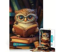 Puzzle Hibou lisant Un Livre pour Adultes, 1000 pièces, stimule la mémoire, Loisirs et Divertissement, Bords précis, Joli Cadeau (50x75cm)
