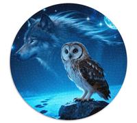 Puzzle Hibou-Loup 1000 Pièces pour Adultes Et Enfants, Défi Cérébral Et Jeu Complexe, Puzzle Ciel Étoilé Cosmique, Décoration Intérieure, Cadeau Enfant 1000pcs (67.5x67.5cm)