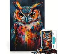 Puzzle Hibou Magique 1000 Pièces pour Adultes Améliore la Mémorisation à Faire Ensemble Amusant Bordure Précise Cadeau de Saison (38x26cm)