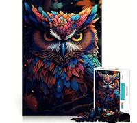Puzzle Hibou Magique pour Adultes 1000 Pièces Stimule la Mémoire Passe-Temps à la Maison Bords Nets Cadeau Élégant (38x52cm)