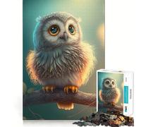 Puzzle Hibou Mignon 1000 pièces pour Adolescents, Jeu de réflexion, Design paisible et Amusant, Cadeau Unique (50x75cm)