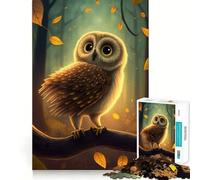Puzzle Hibou Mignon 1000 Pièces pour Adolescents Stimulation Cérébrale Joie en Famille Bordure Parfaite Cadeau Souvenir (50x75cm)