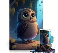 Puzzle Hibou Mignon 1000 pièces pour Adultes, Jeu de logique Stimulant, Amusant à Partager, Bords de qualité supérieure, Cadeau élégant (50x75cm)