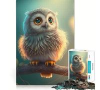 Puzzle Hibou Mignon pour Adolescents, 1000 pièces, Jeu de logique Robuste, Silencieux et aux Bords Nets, Cadeau élégant (38x26cm)