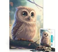Puzzle Hibou Mignon pour Adolescents, 1000 pièces, Jeu de logique Robuste, Silencieux et aux Bords Nets, Cadeau élégant (38x26cm)