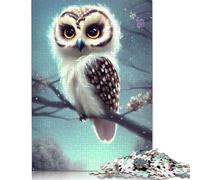Puzzle Hibou Mignon sur Une Branche, Difficile, en Carton 100% recyclé, idéal pour Les Cadeaux de Noël, pour Adultes, 1 000 pièces (75 x 50 cm)