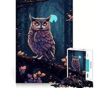 Puzzle Hibou Mystérieux 1000 Pièces pour Adolescents Stimule la Mémoire Loisirs à la Maison Bords Nets Cadeau Précieux (50x75cm)