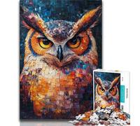 Puzzle Hibou mystérieux 1000 pièces pour Adultes et Adolescents, Aide Le Cerveau à exercer des Jouets addictifs pour cultiver la Patience, Convient aux Couples 38x26cm